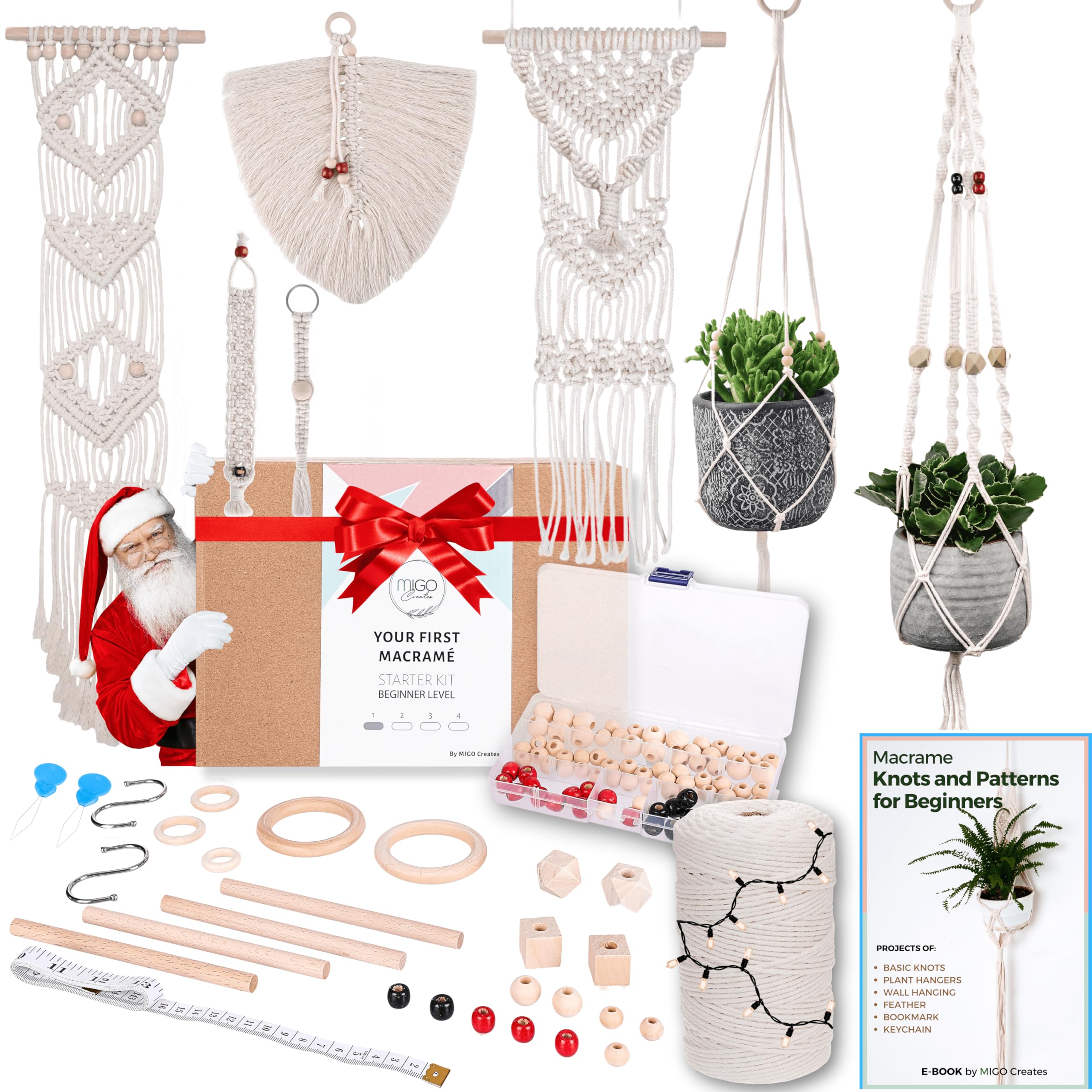 Amazon.co.jp: MIGOは大人初心者向けのマクラメキットを126枚の